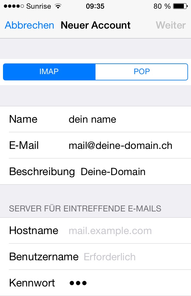 Email Konto auf dem iPhone einrichten