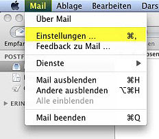 Email Konto einrichten unter Mac Mail