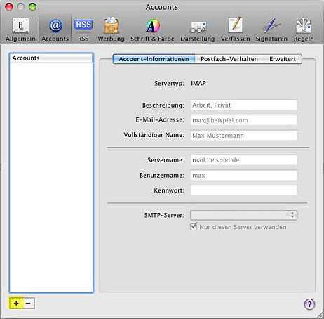 Email Konto einrichten unter Mac Mail