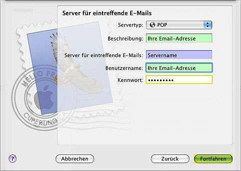 Email Konto einrichten unter Mac Mail