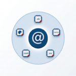 Domain Portfolio aufbauen – Hauptdomain im Zentrum mit Schutz-Domains rundherum