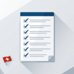 revDSG Website 2026 – Compliance-Checkliste mit Schweizer Kreuz-Häkchen