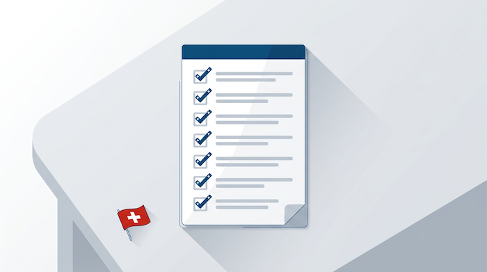 revDSG Website 2026 – Compliance-Checkliste mit Schweizer Kreuz-Häkchen