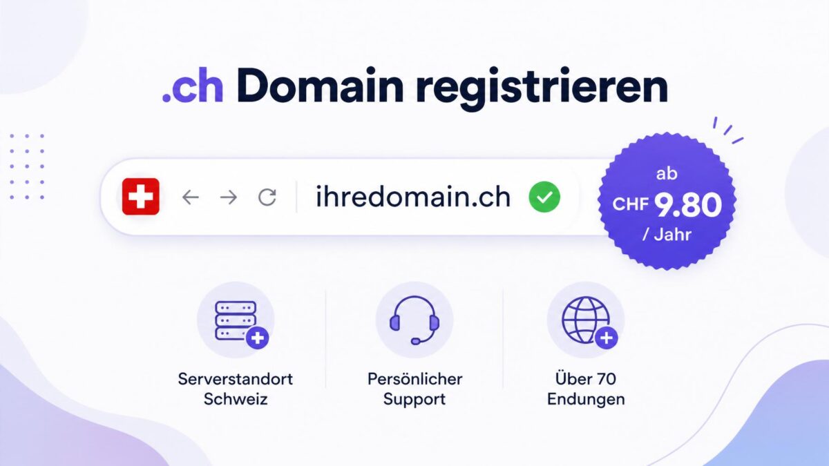 .ch Domain registrieren in der Schweiz
